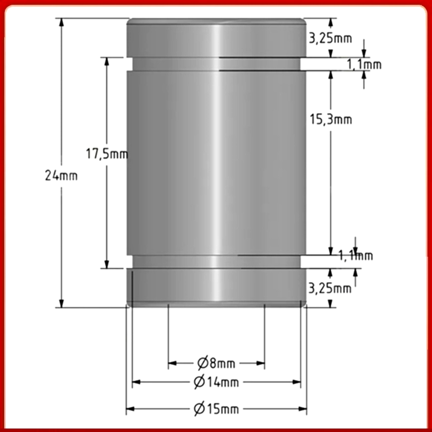 Lm8Uu Bearing - Запасной линейный подшипник для 3D-принтера Reprap