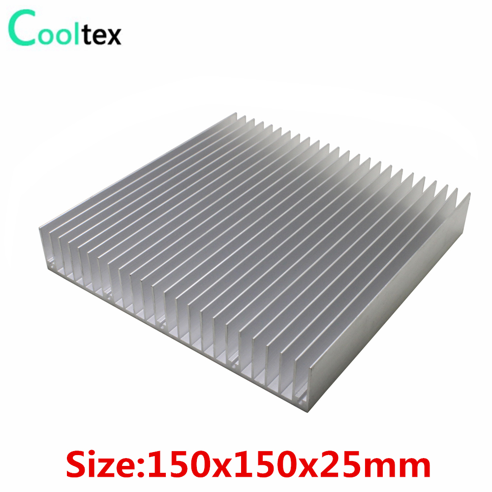 Aluminium Extrusion - 150x150x25 мм, радиатор для охлаждения, изготовленный