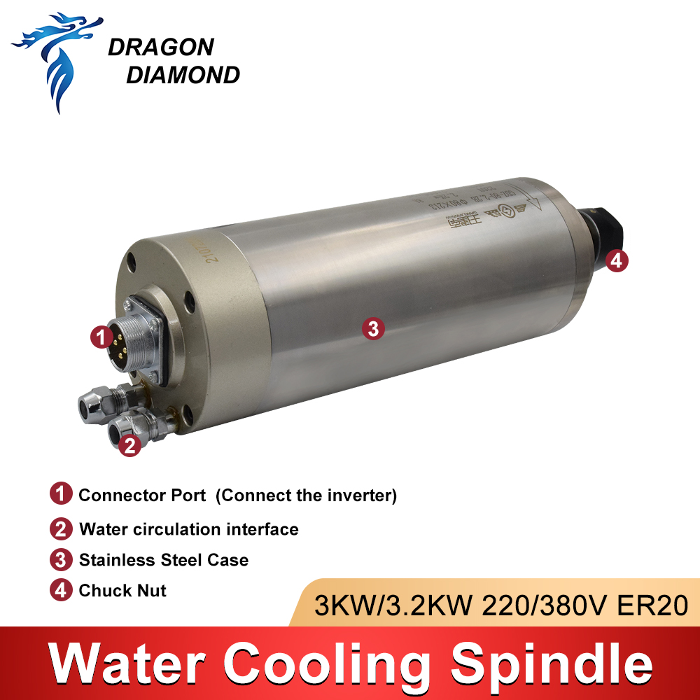 3KW комплект двигателя шпиндел – обзор и цена Water Cooled Spindle